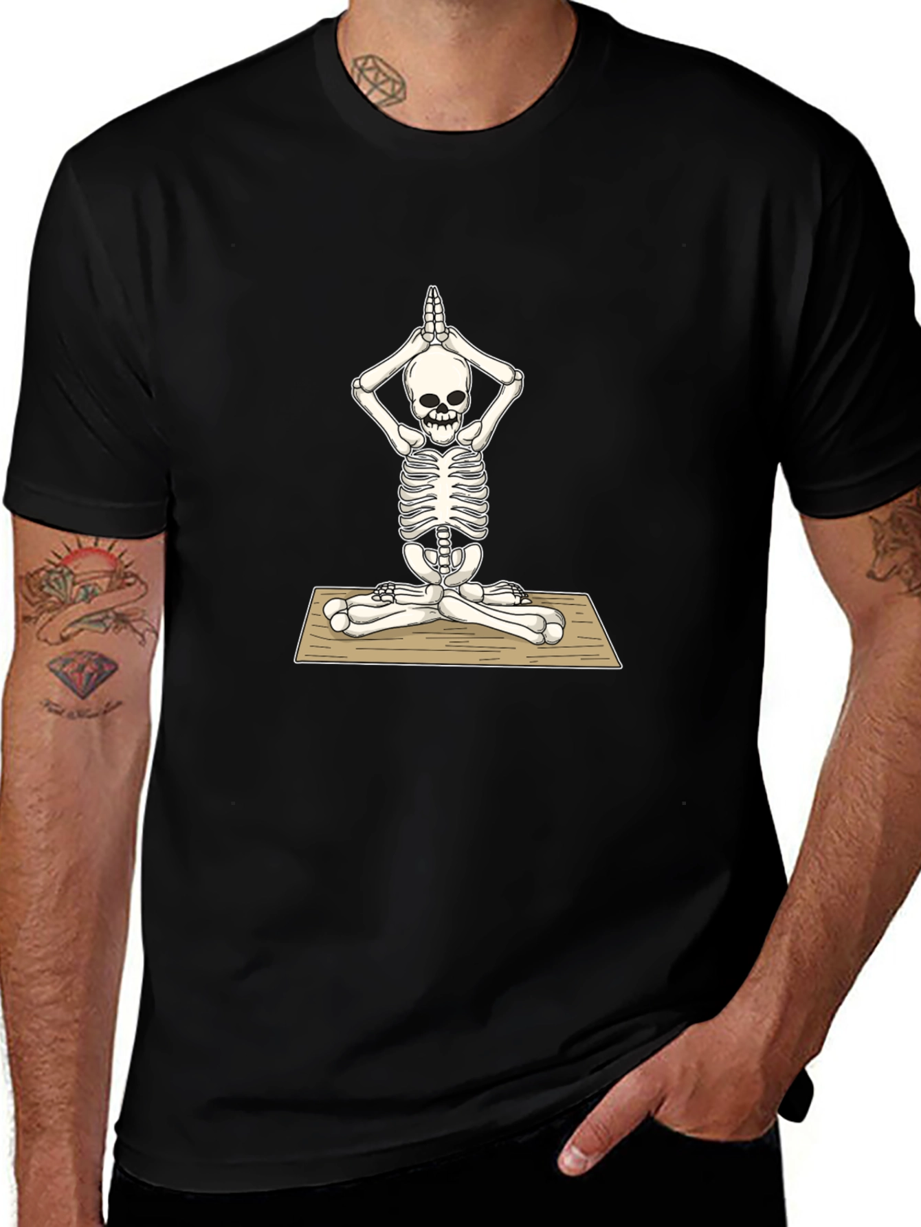 Yoga Skeleton T-Shirt - Meditating Anatomy Tee