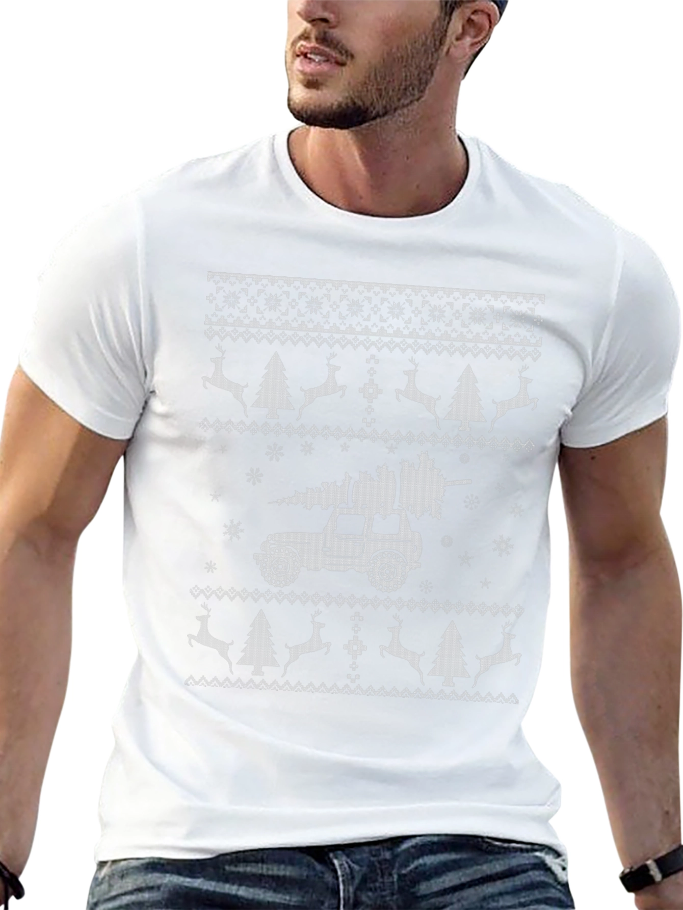 Christmas Jeep Ugly Sweater T-Shirt Holiday Gift