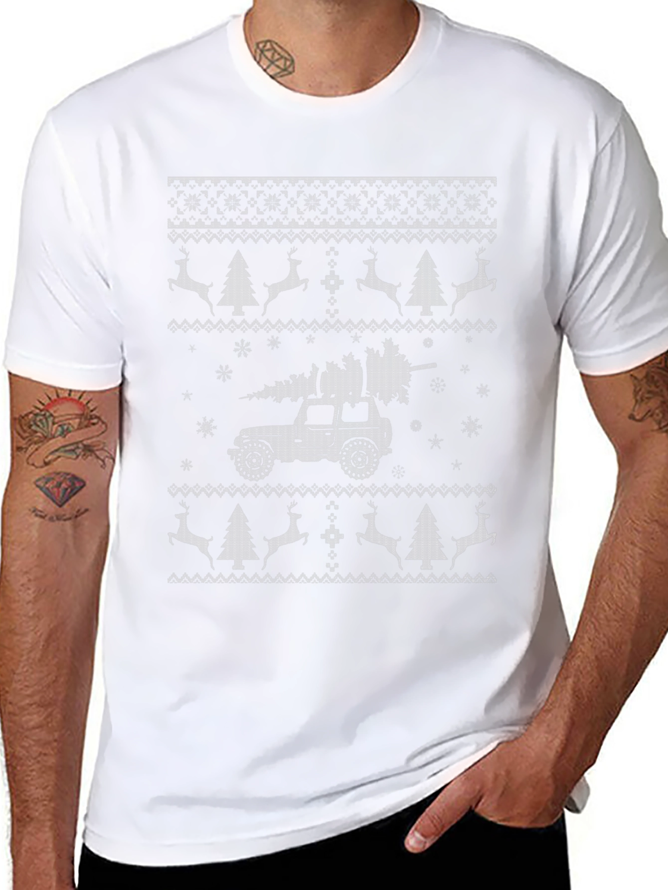 Christmas Jeep Ugly Sweater T-Shirt Holiday Gift