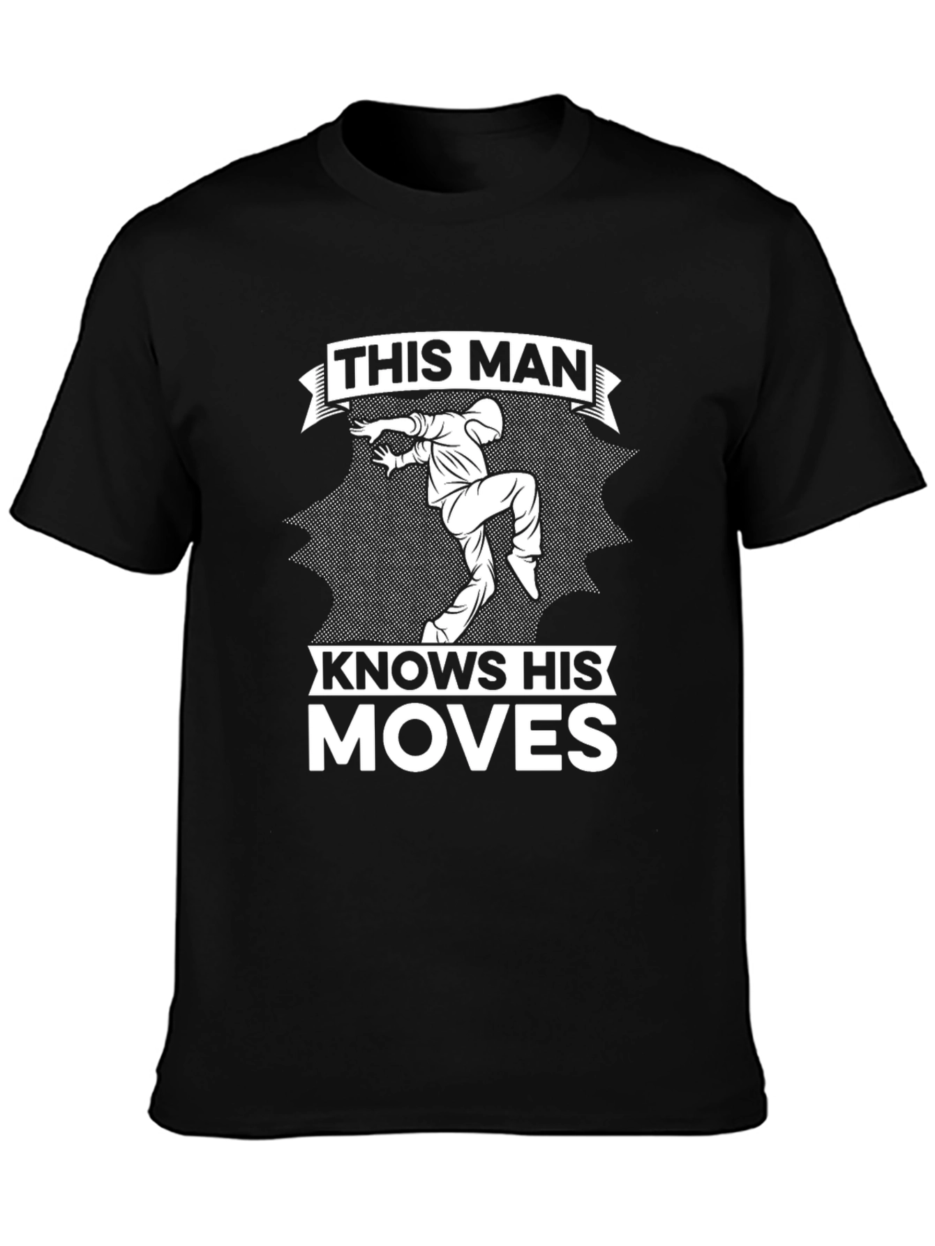 This Man Knows His Moves Black Graphic T-Shirt
