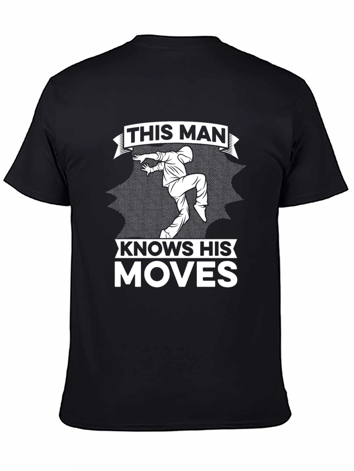 This Man Knows His Moves Black Graphic T-Shirt
