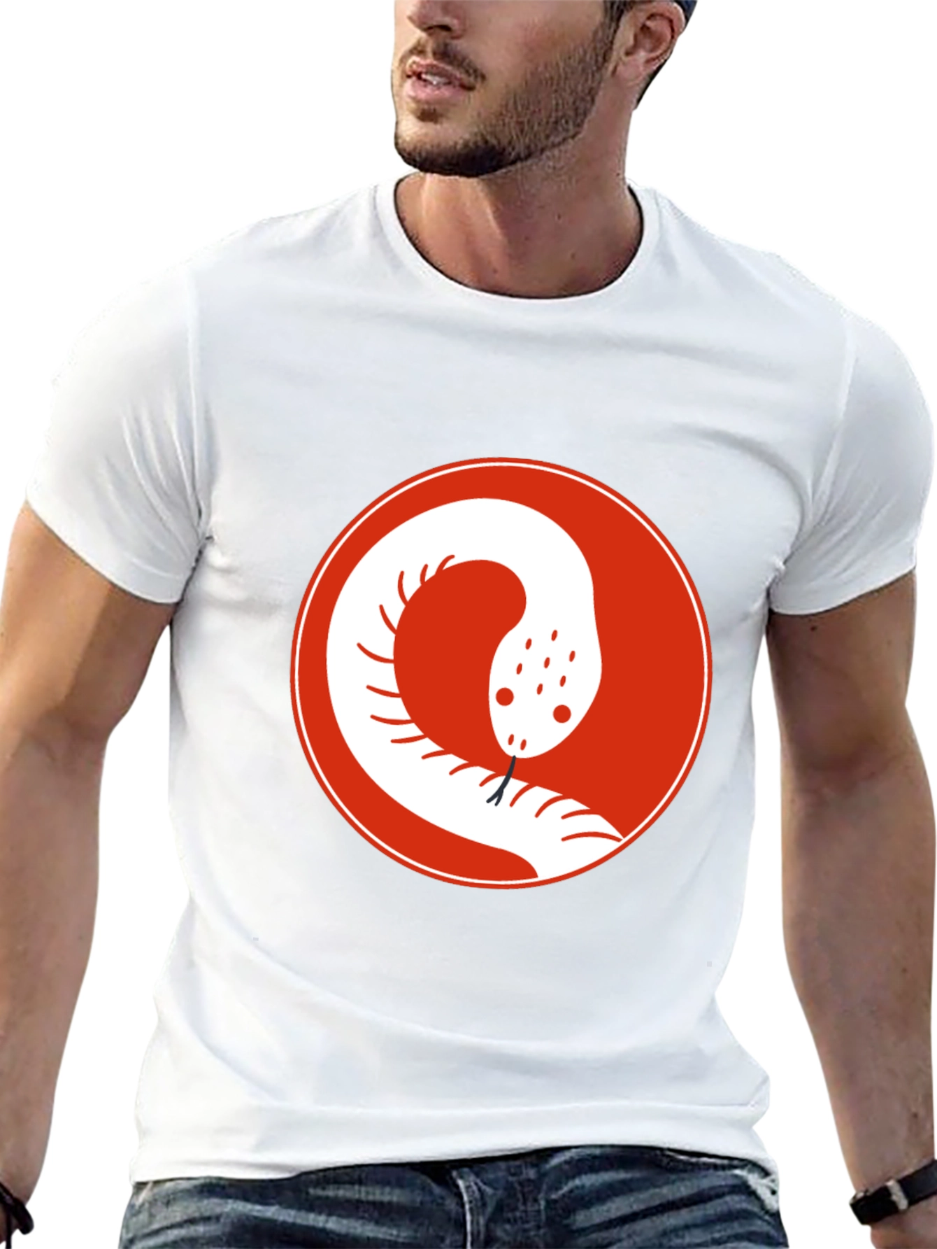 Snake Circle Graphic Tee - Cool Casual Style