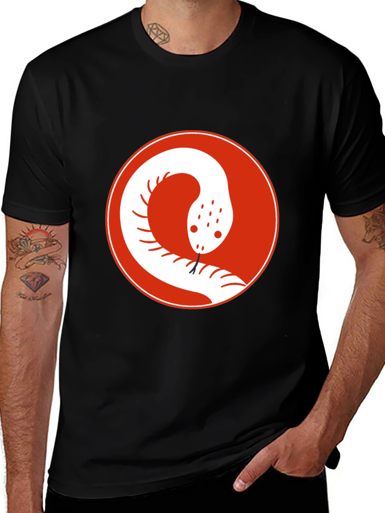 Snake Circle Graphic Tee - Cool Casual Style