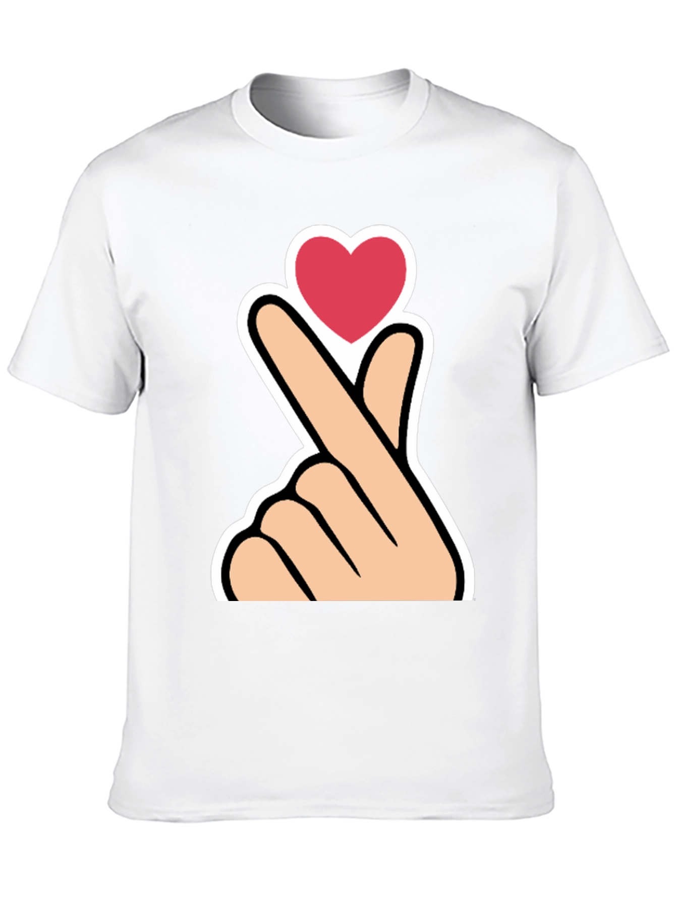 Heart Gesture Graphic Tee - K-Pop Love