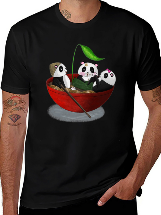 Panda Ramen Bowl T-Shirt - Cute Panda Design
