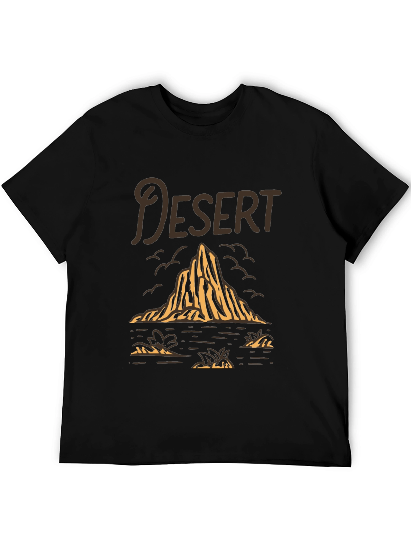 Desert Graphic Tee - Stylish Black Cotton T-Shirt
