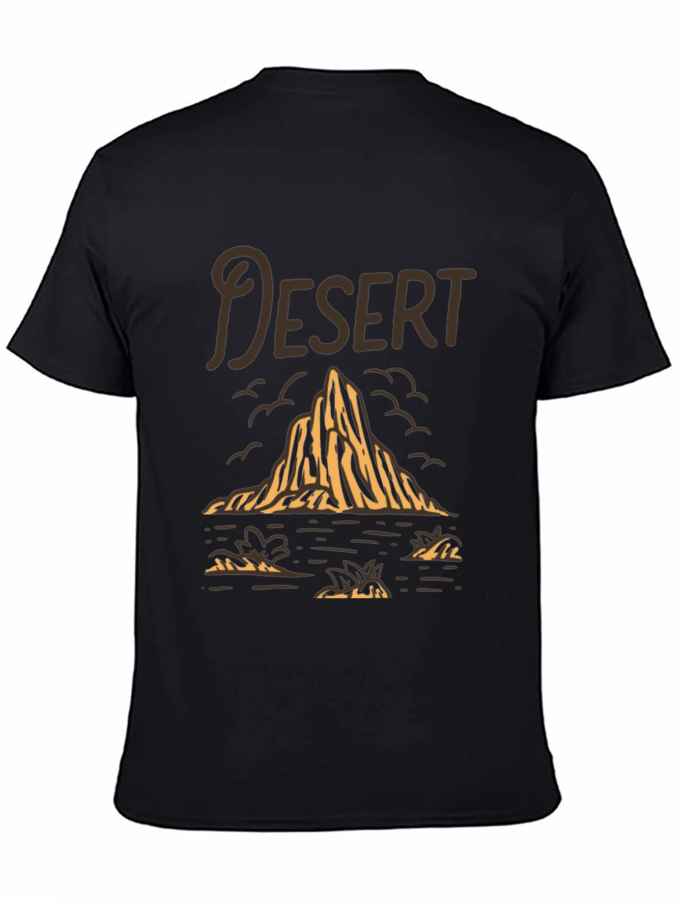 Desert Graphic Tee - Stylish Black Cotton T-Shirt