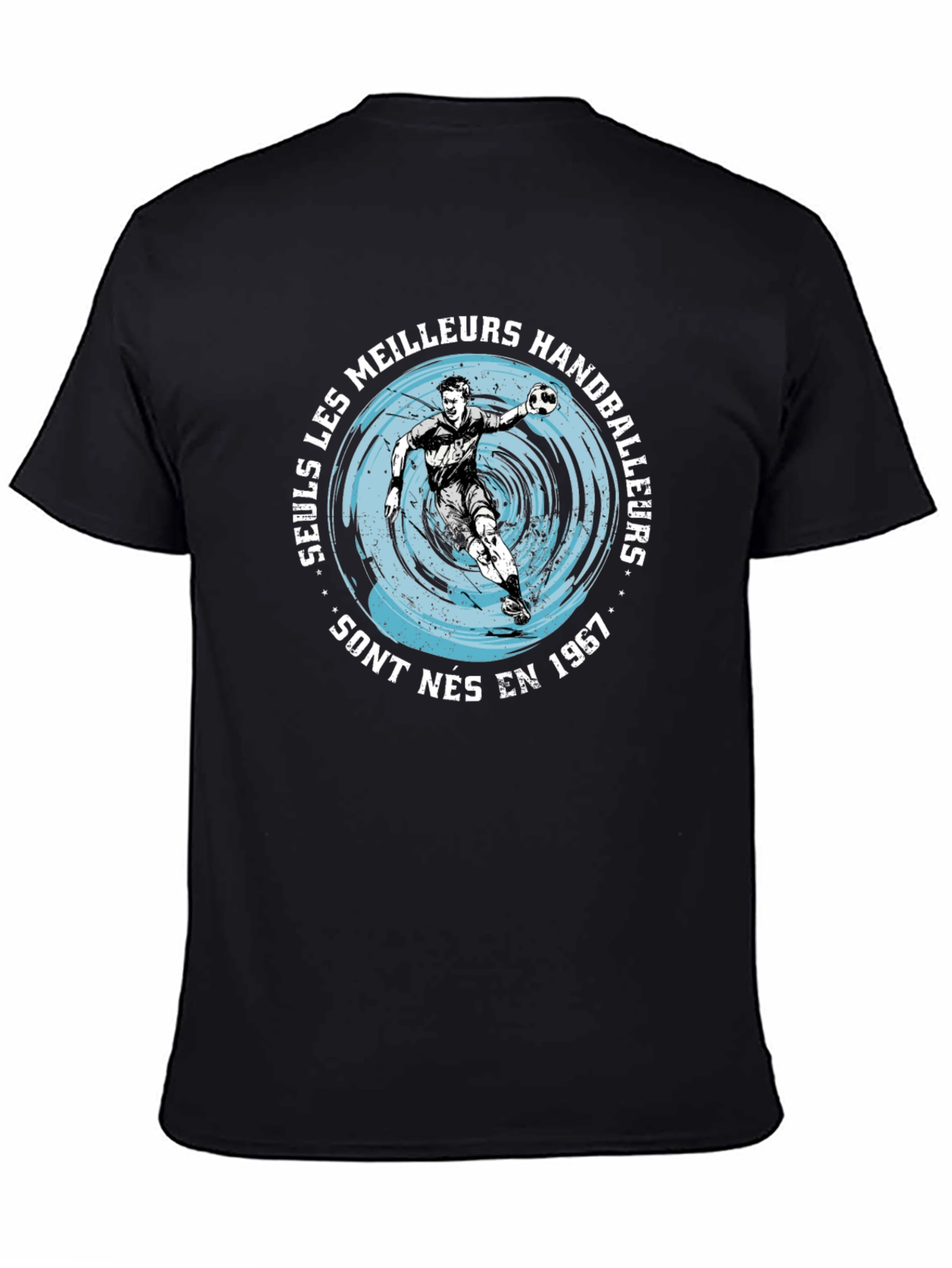 Handball Player Black Graphic Tee