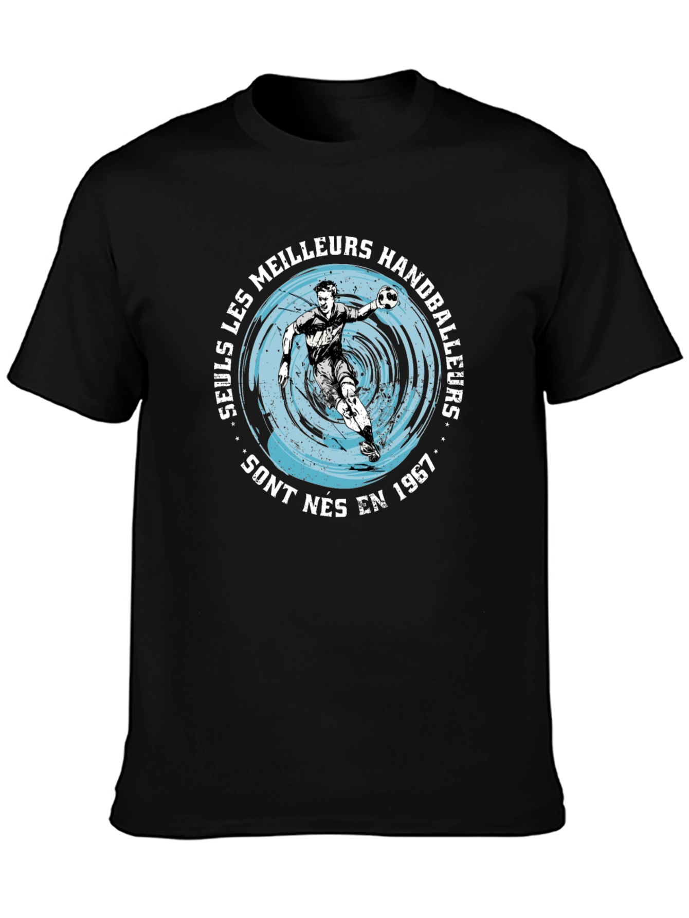 Handball Player Black Graphic Tee