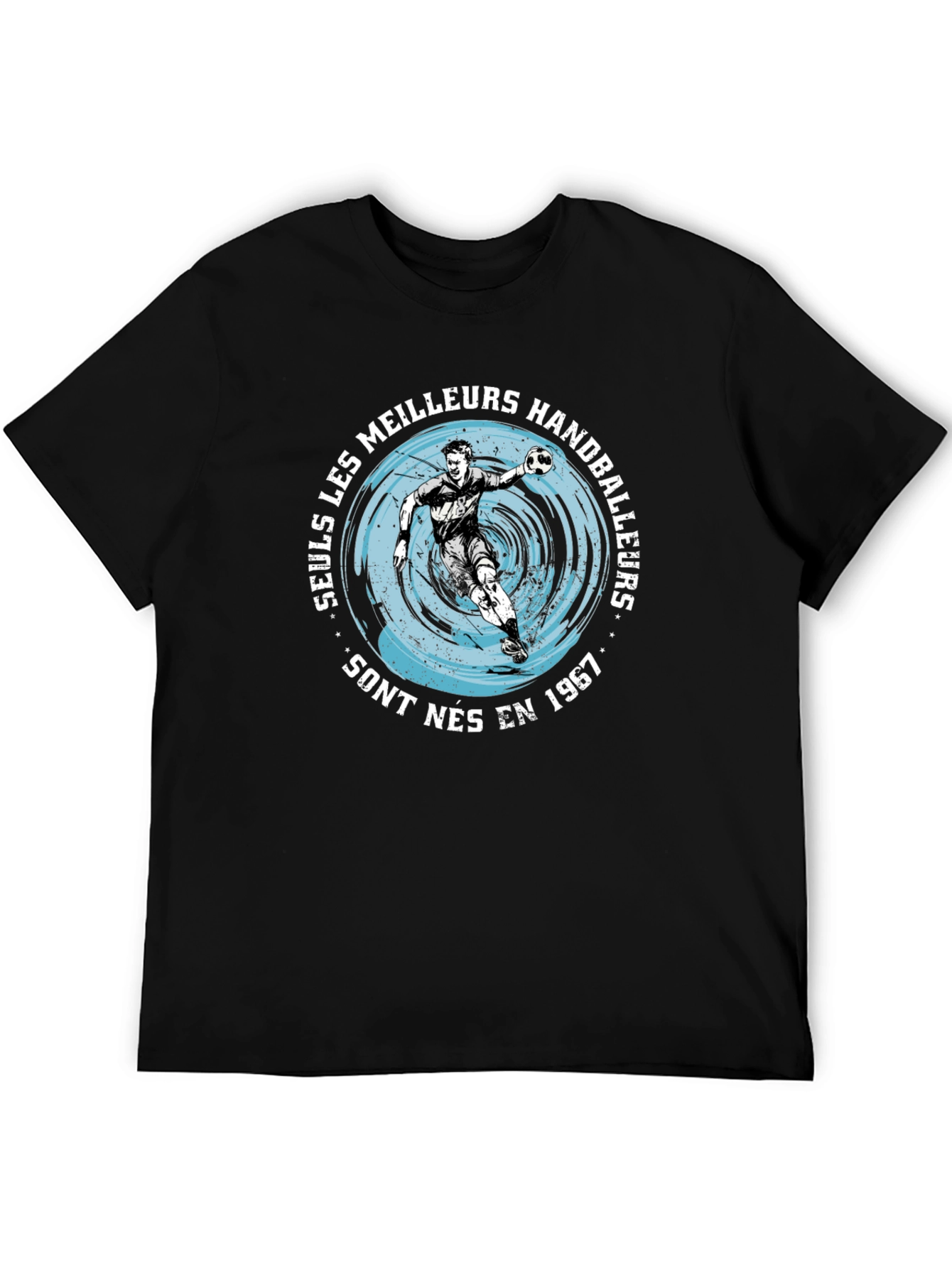 Handball Player Black Graphic Tee