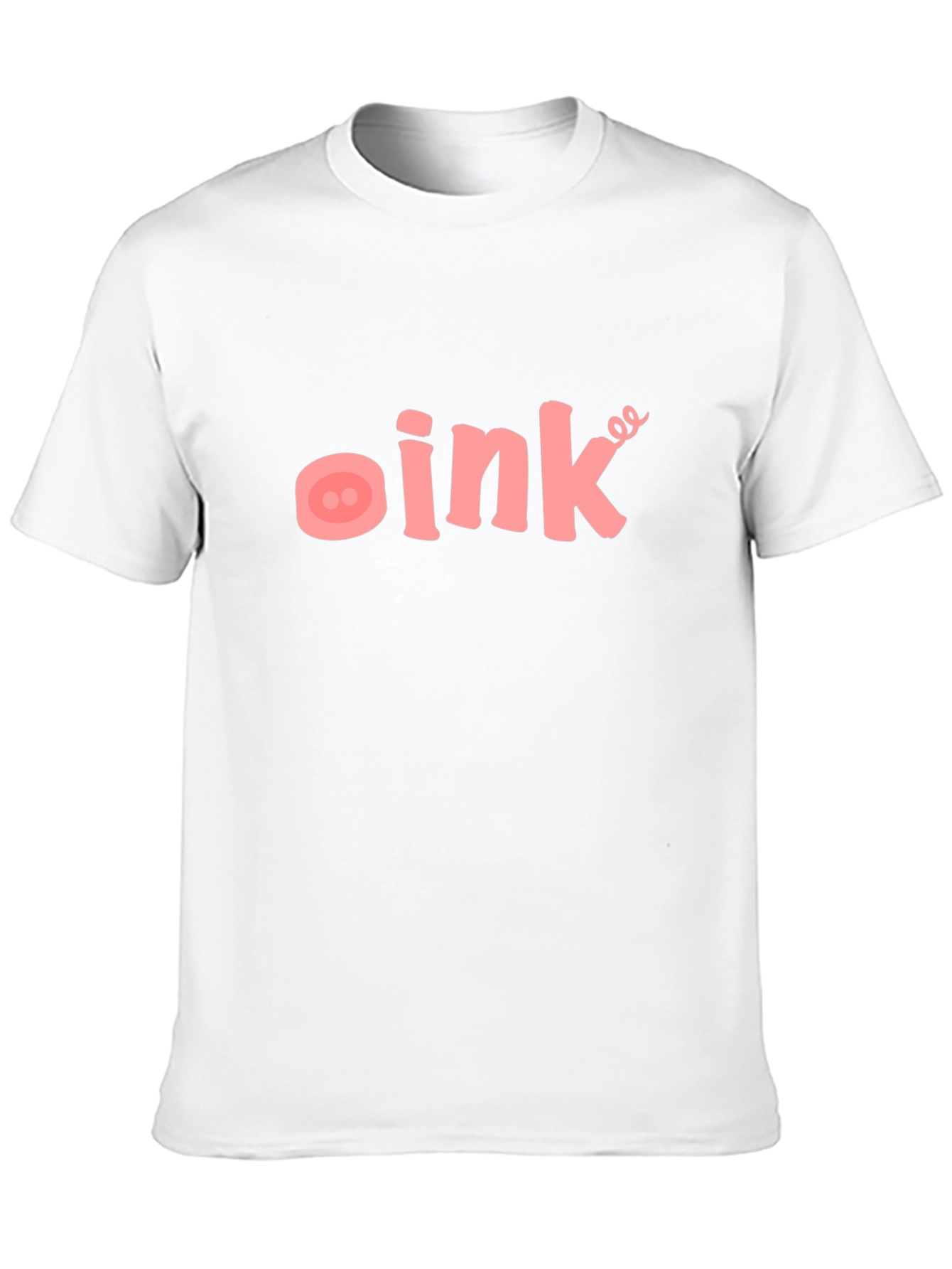 Oink Pig Snout T-Shirt - Black Crew Neck