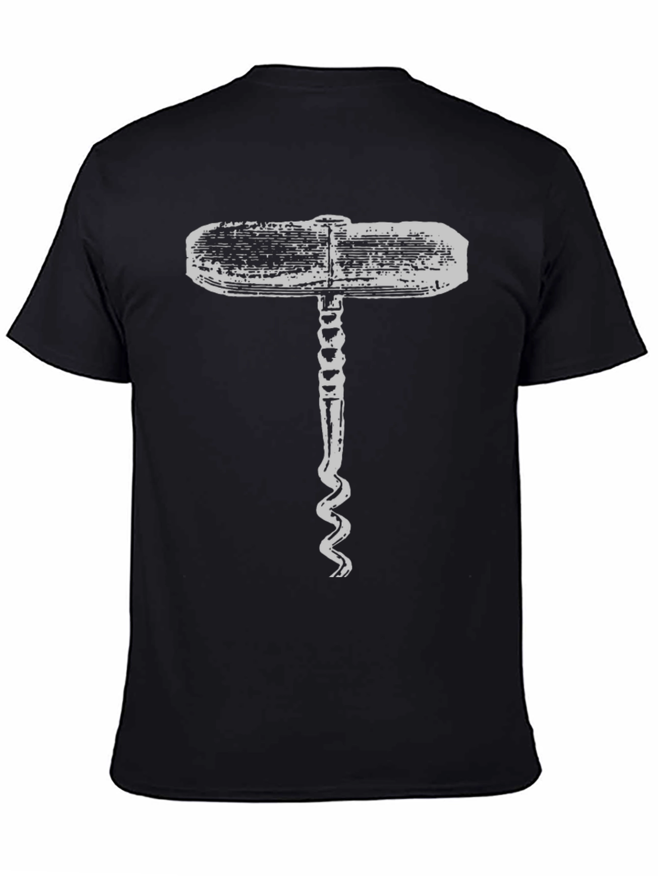 Novelty Corkscrew Graphic Black T-Shirt