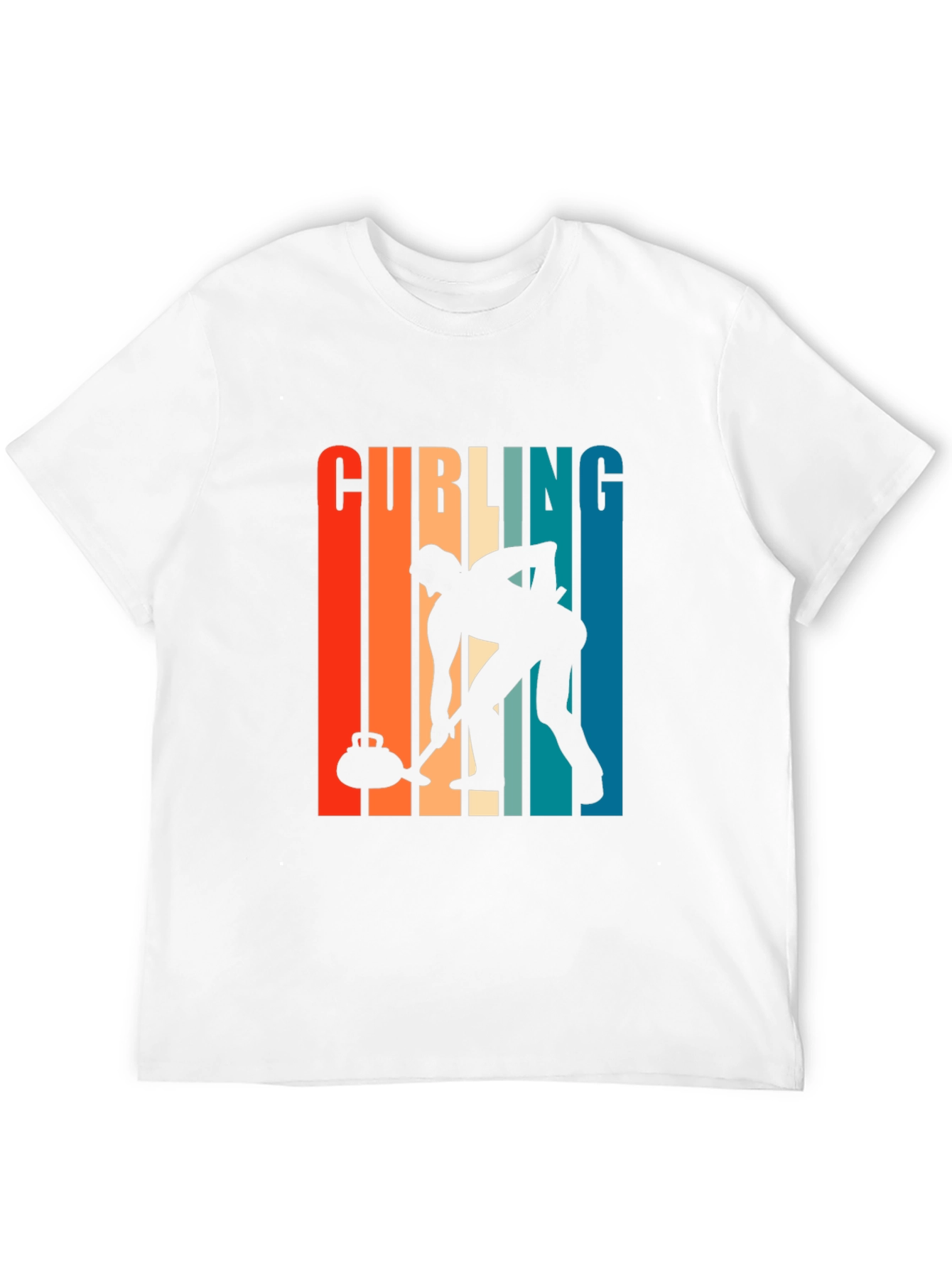 Retro Curling Player Graphic Tee