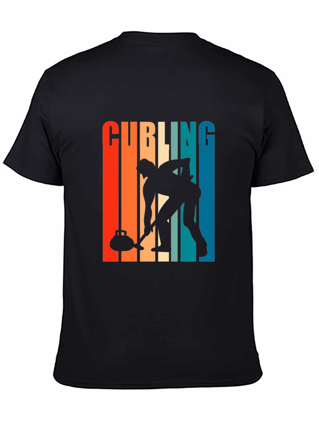 Retro Curling Player Graphic Tee