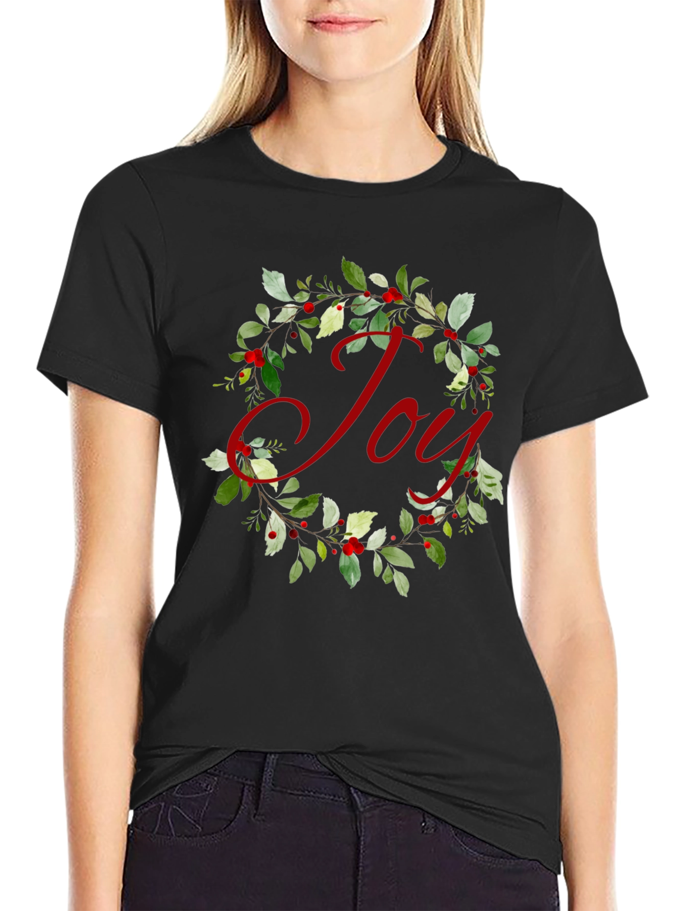Joy Wreath Graphic Tee - Holiday Cheer