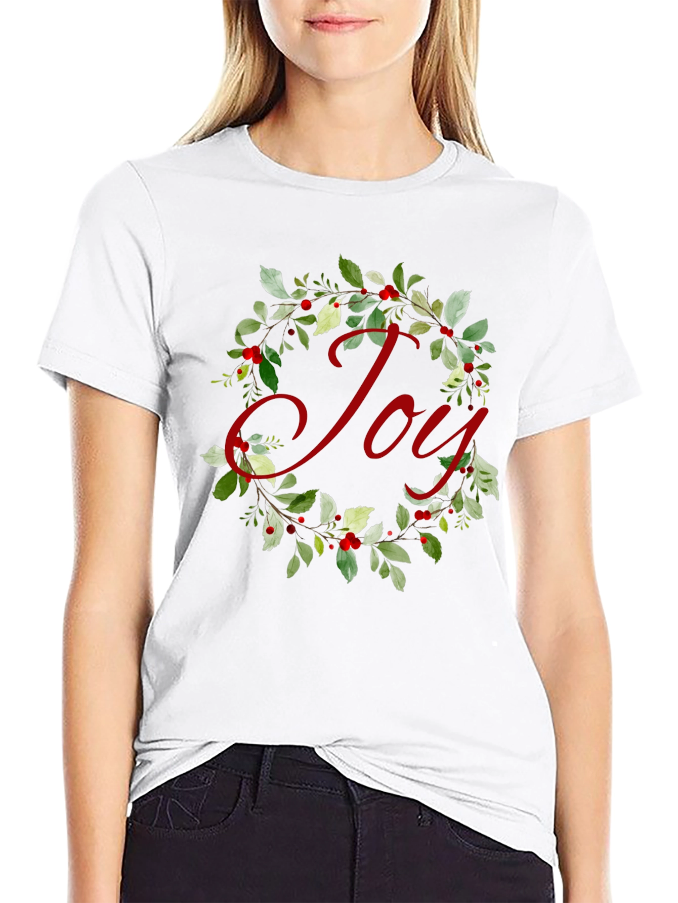 Joy Wreath Graphic Tee - Holiday Cheer