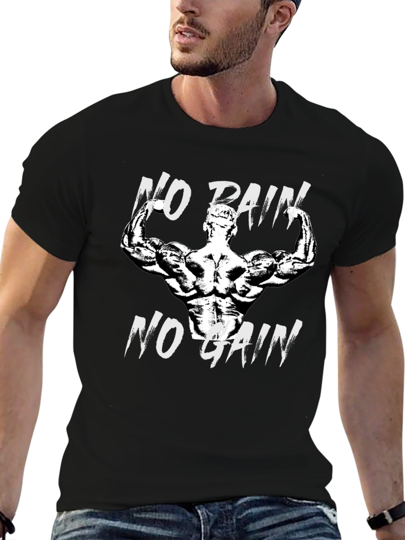 No Pain No Gain Graphic T-Shirt Fitness Motivation