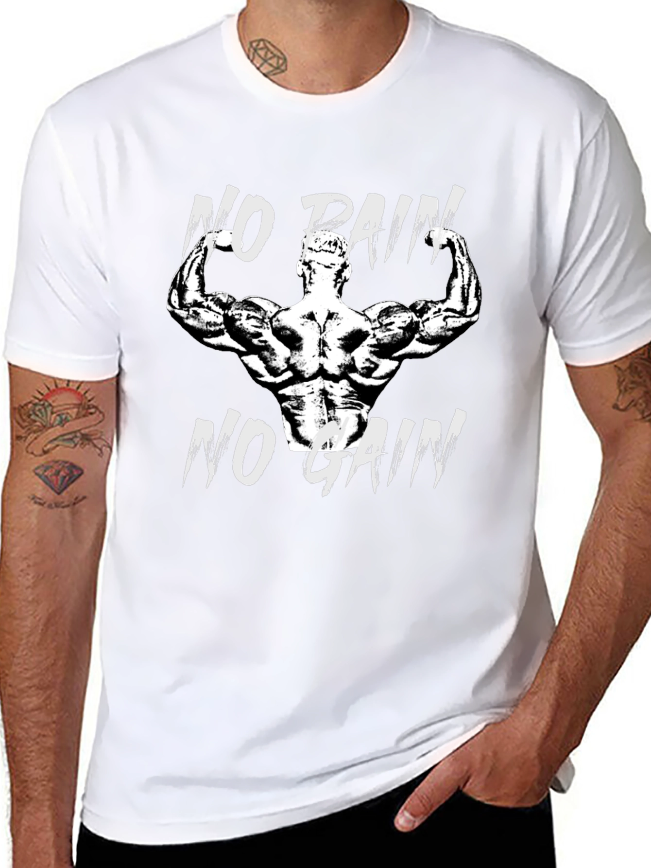 No Pain No Gain Graphic T-Shirt Fitness Motivation