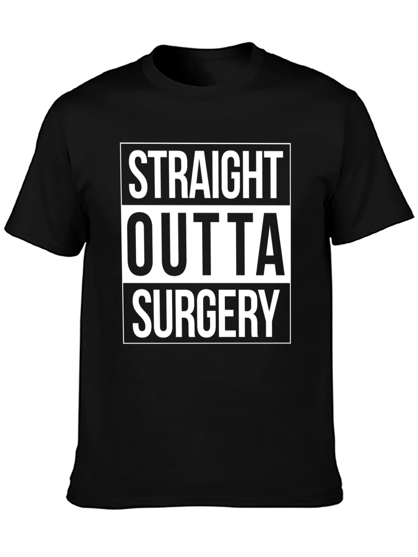 Straight Outta Surgery Graphic Tee - Black Cotton