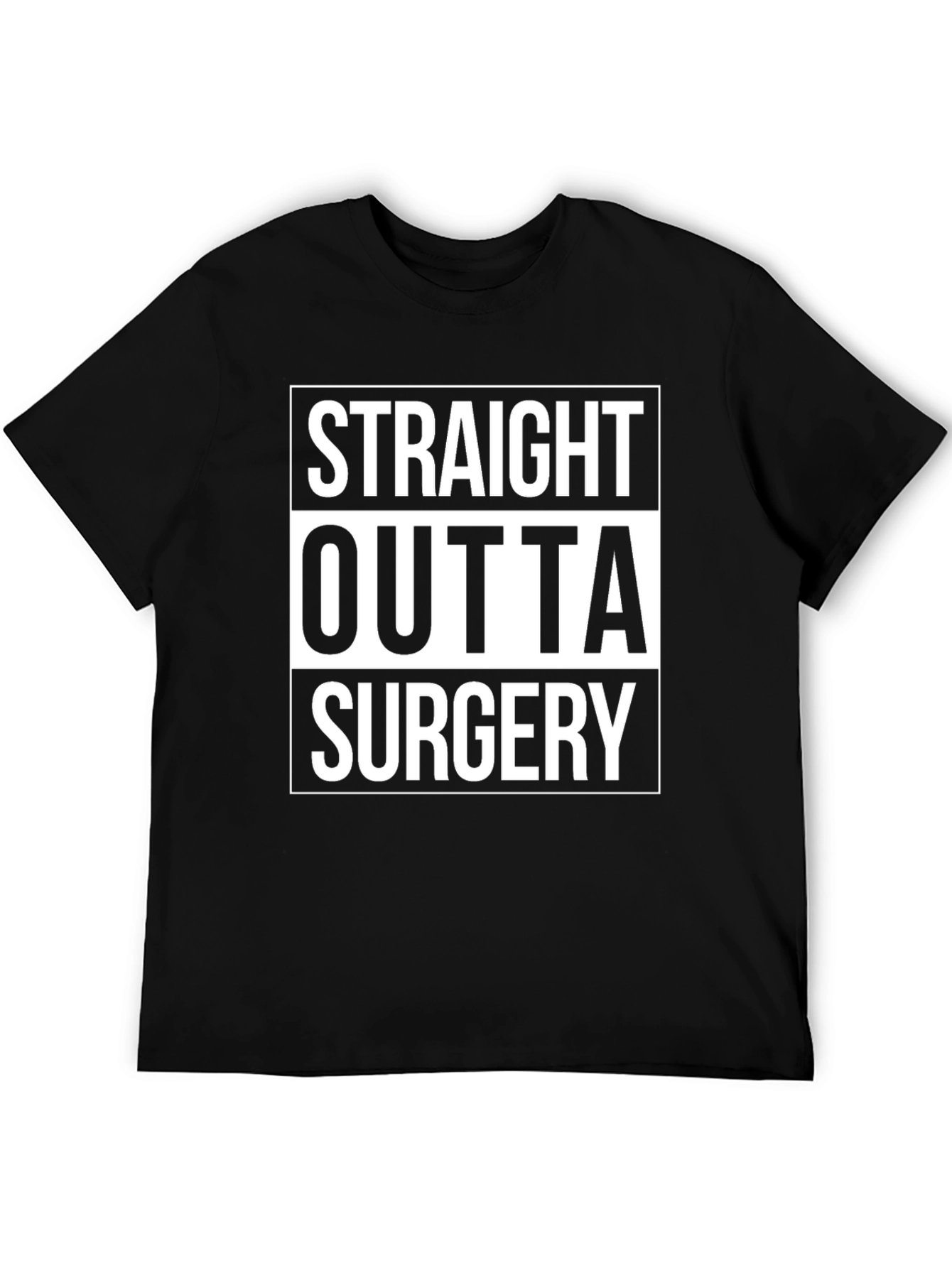 Straight Outta Surgery Graphic Tee - Black Cotton