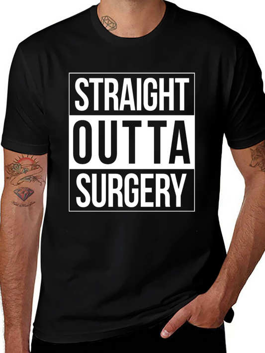 Straight Outta Surgery Graphic Tee - Black Cotton