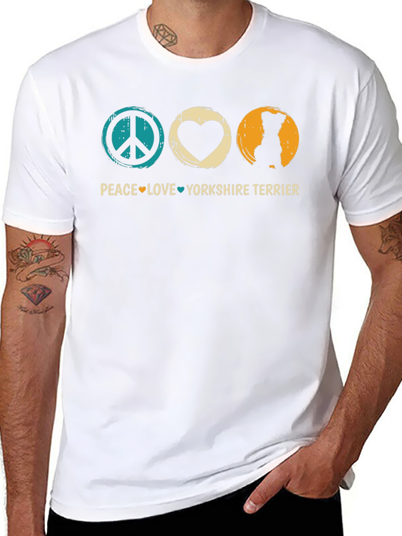 Peace Love Yorkshire Terrier Graphic Tee