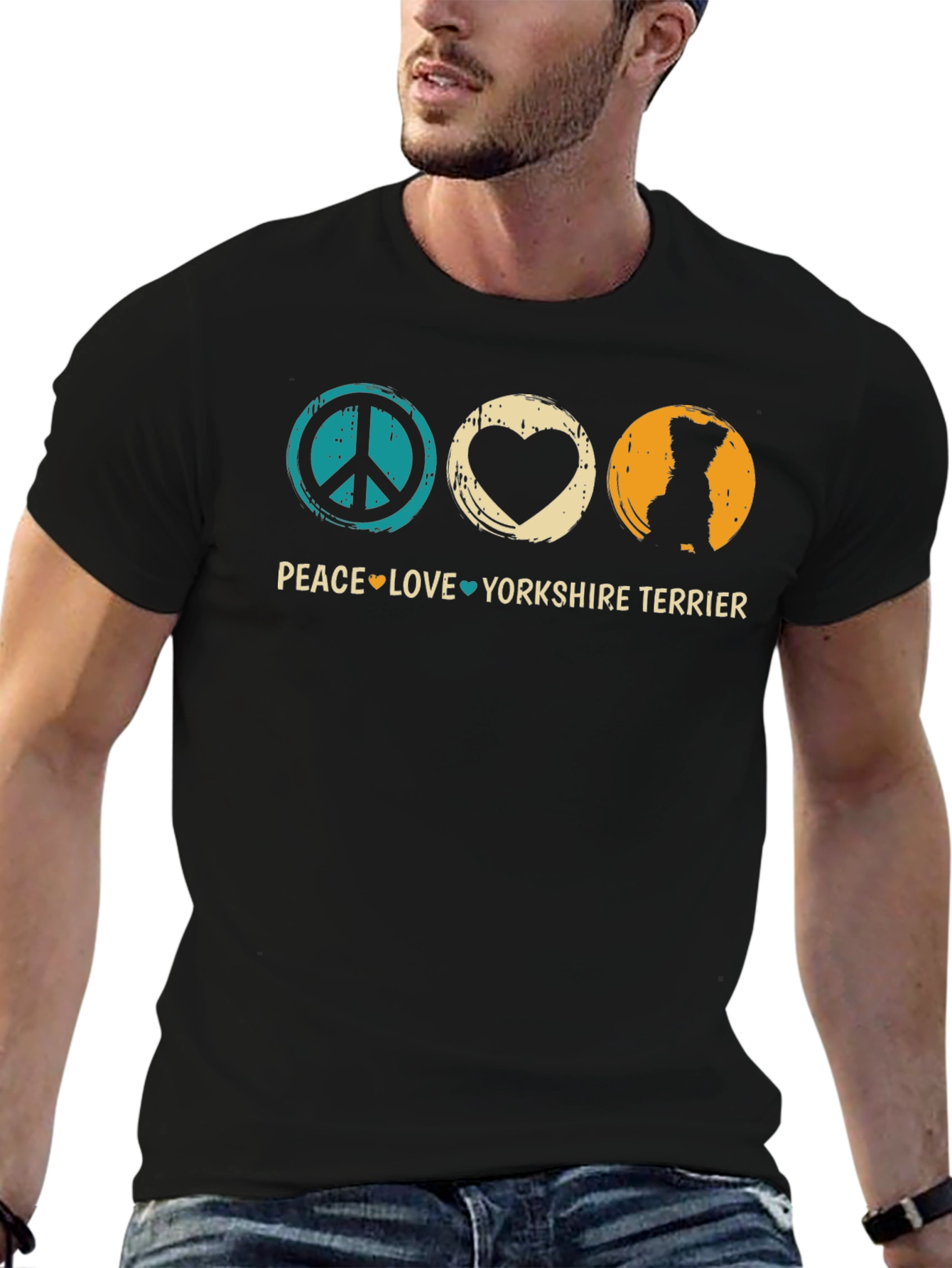Peace Love Yorkshire Terrier Graphic Tee