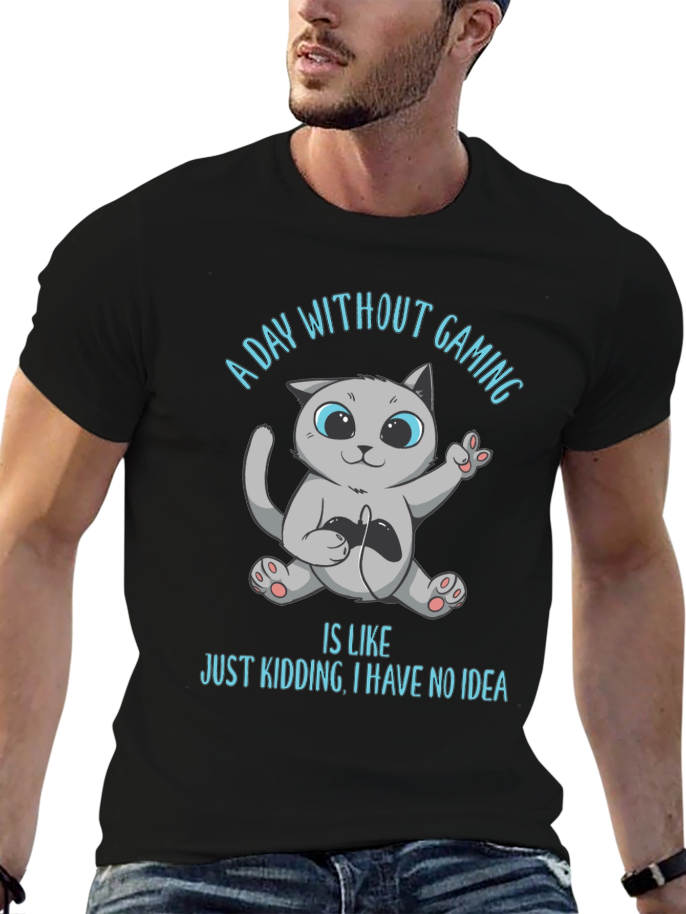 Gaming Cat T-Shirt - A Day Without Gaming