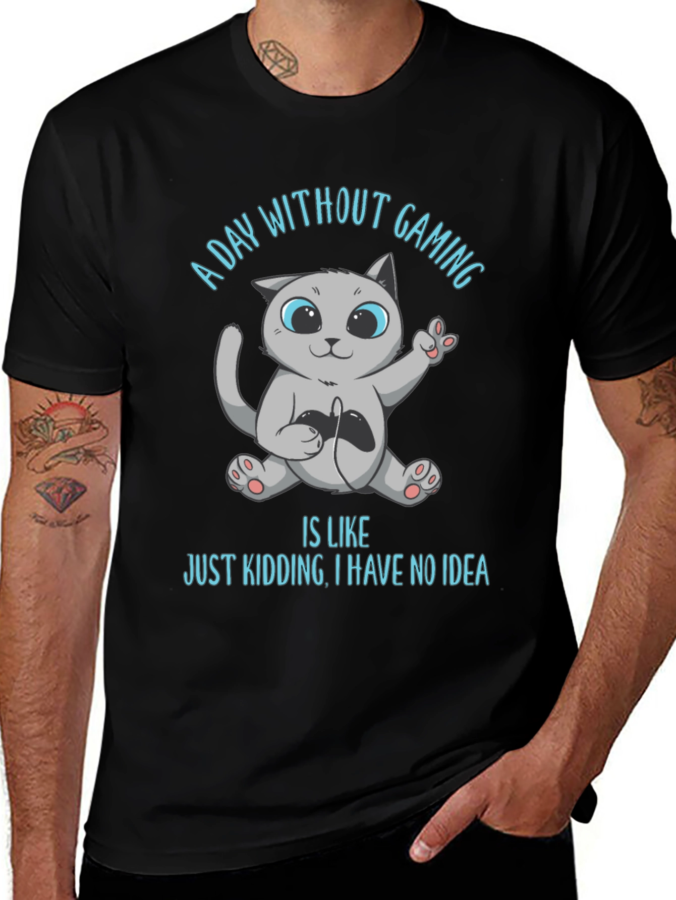 Gaming Cat T-Shirt - A Day Without Gaming