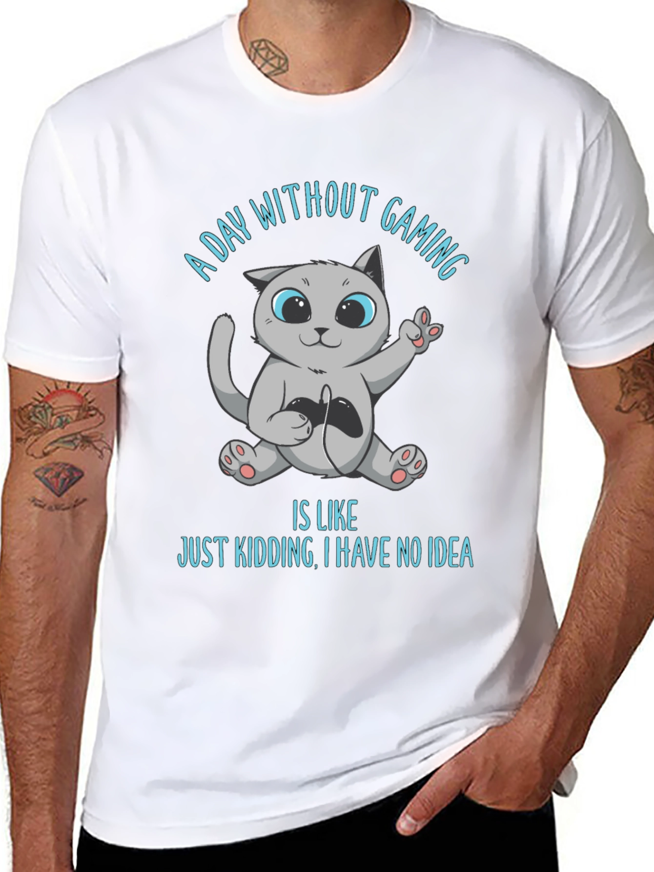 Gaming Cat T-Shirt - A Day Without Gaming
