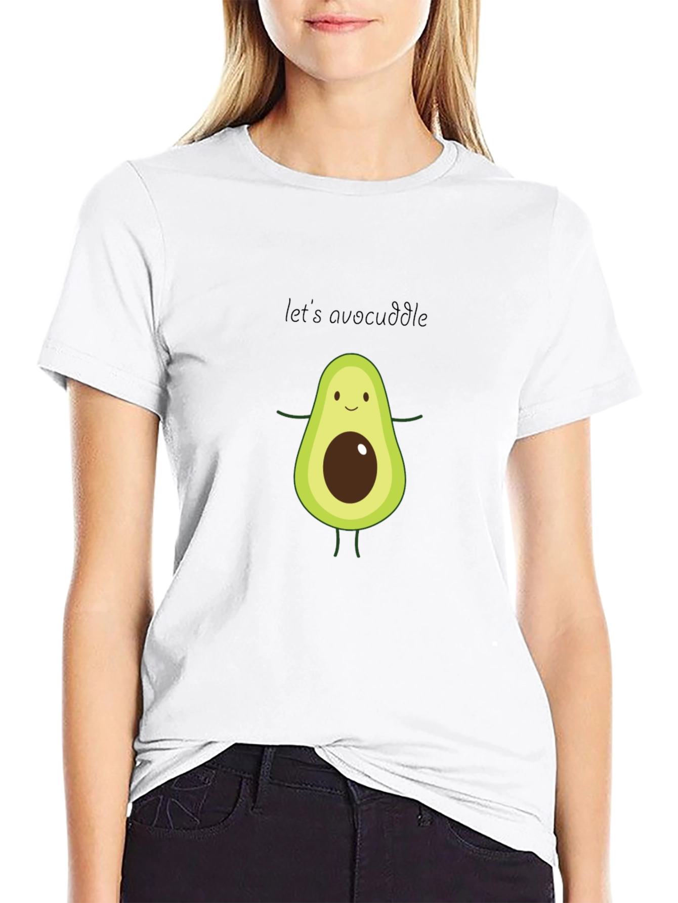 Cute Avocado Graphic Tee - Lets Avocuddle