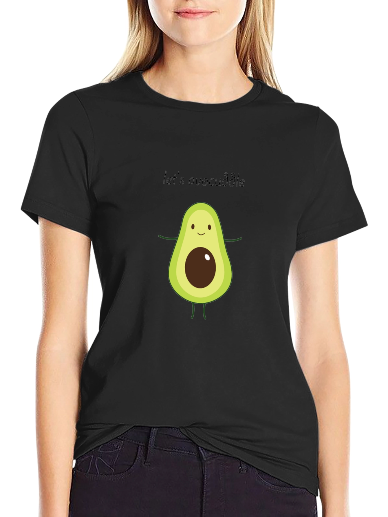 Cute Avocado Graphic Tee - Lets Avocuddle