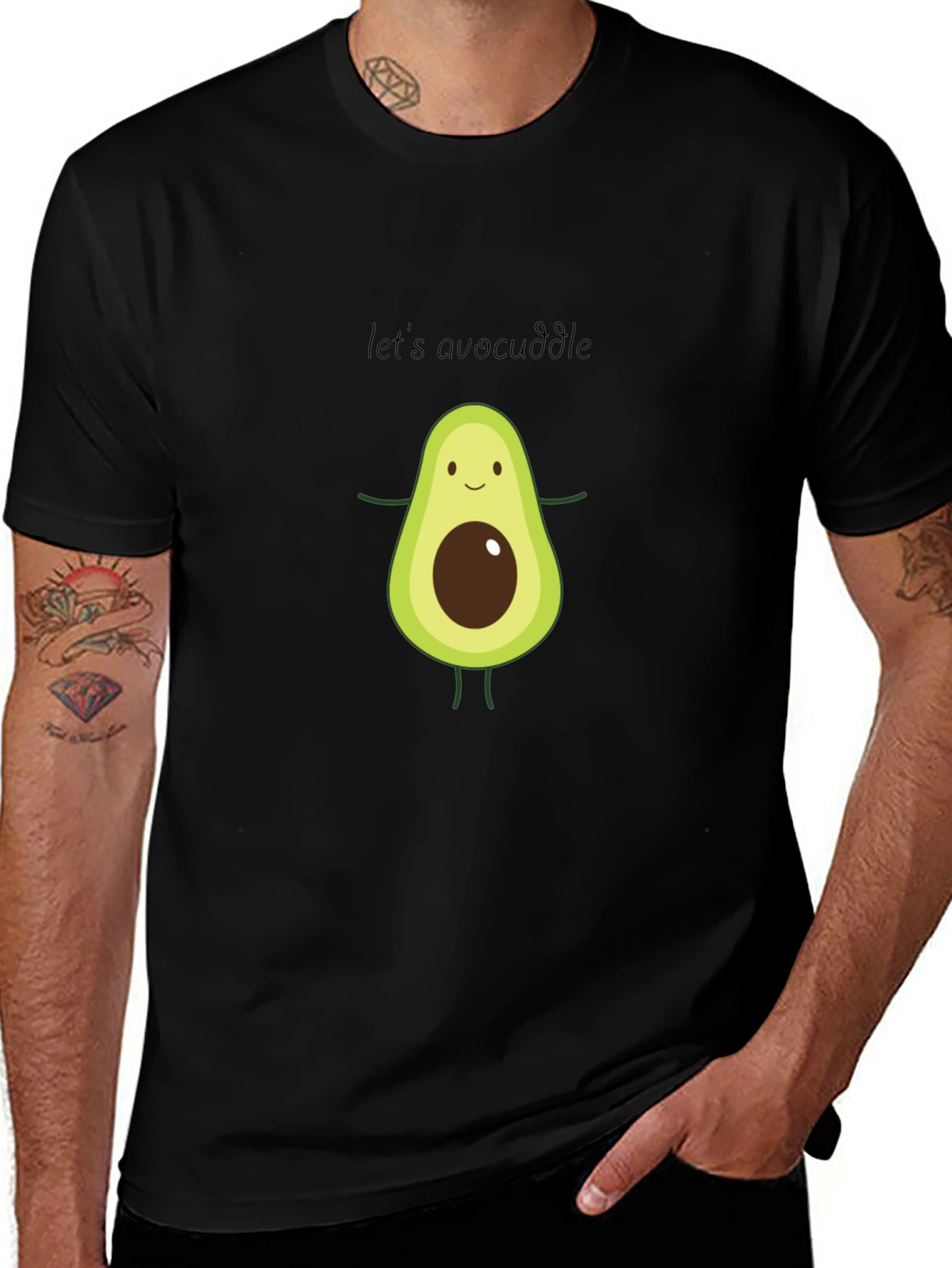 Cute Avocado Graphic Tee - Lets Avocuddle