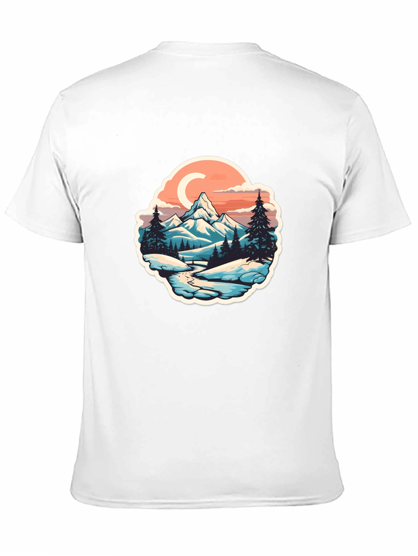 Mountain River Graphic Black T-Shirt