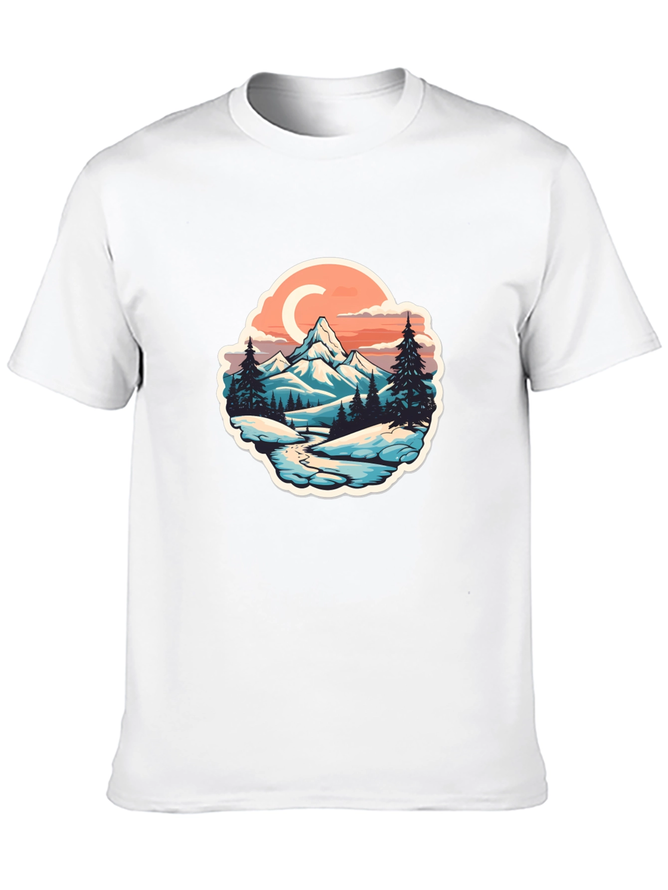 Mountain River Graphic Black T-Shirt