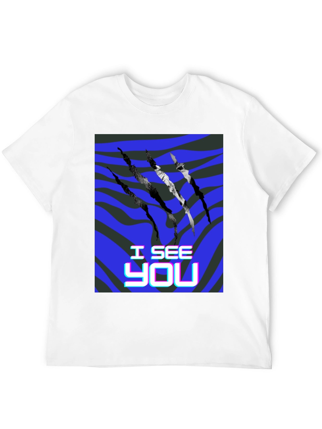 I See You Graphic Print Black T-Shirt