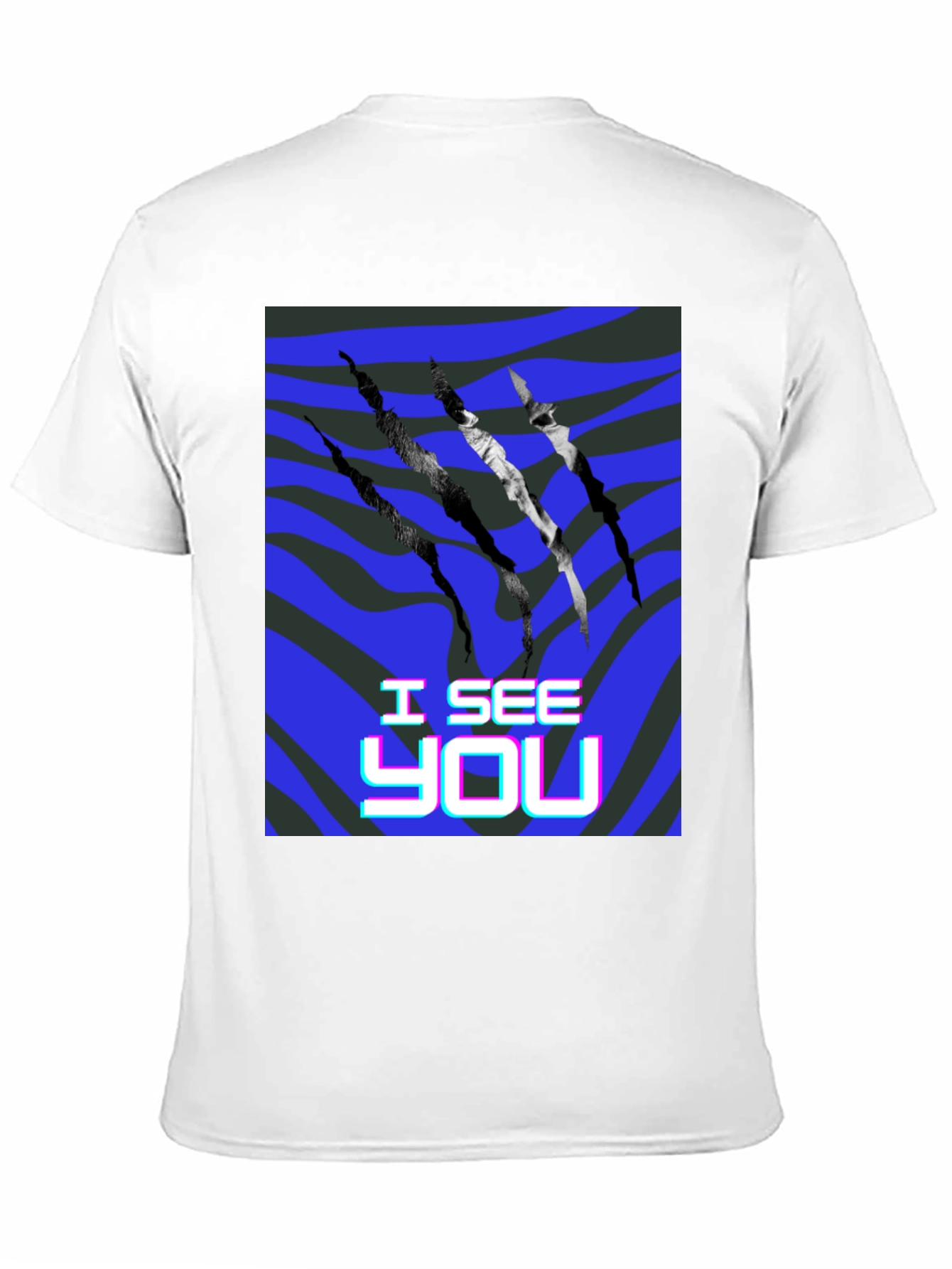 I See You Graphic Print Black T-Shirt