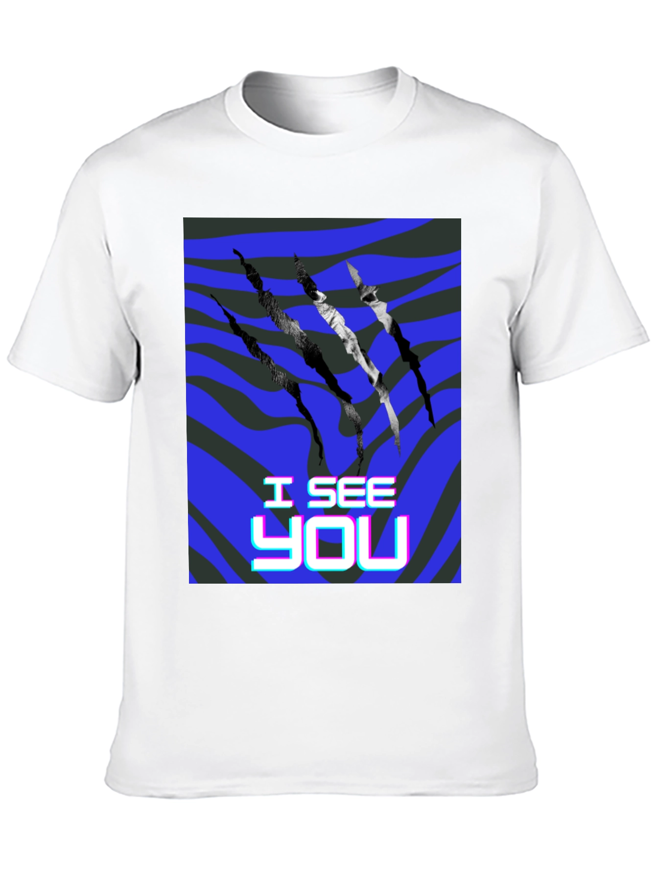 I See You Graphic Print Black T-Shirt