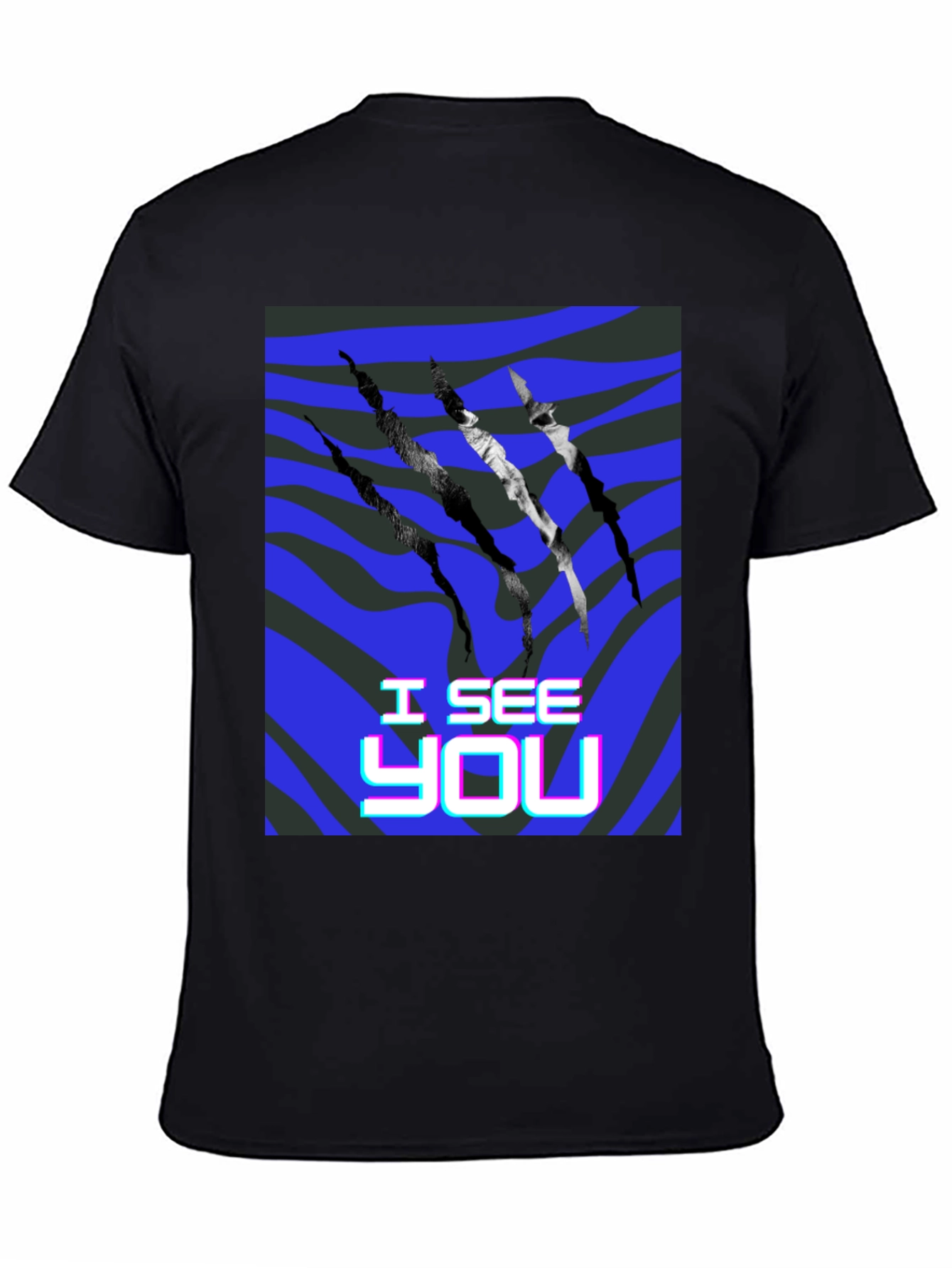 I See You Graphic Print Black T-Shirt