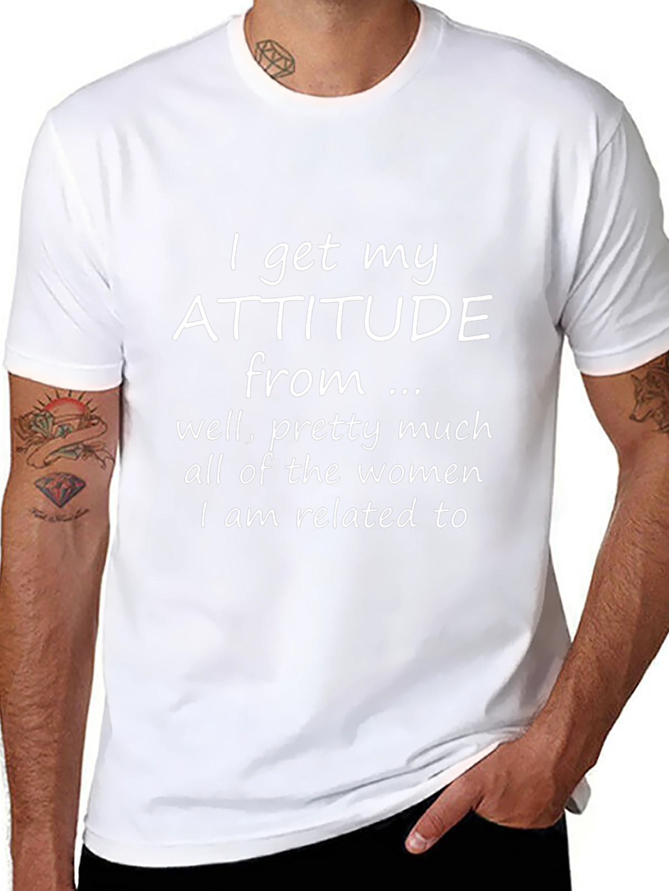 Attitude from Women Black Graphic Tee