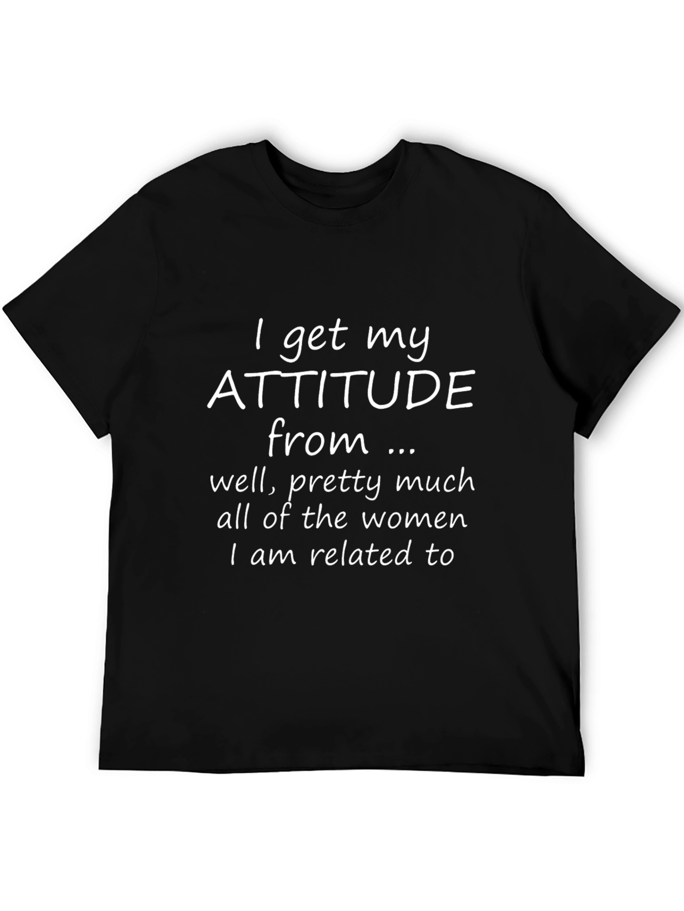 Attitude from Women Black Graphic Tee