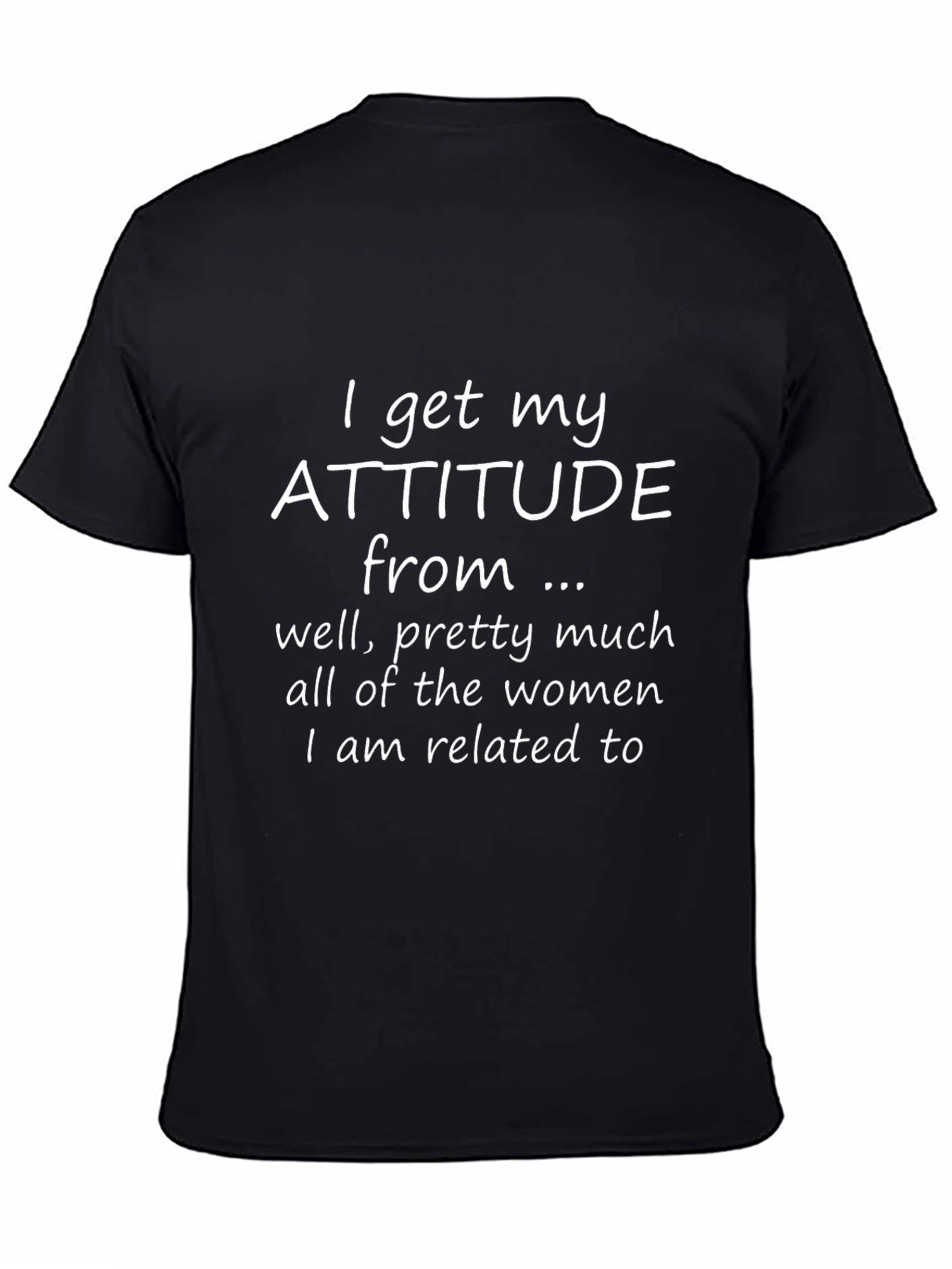 Attitude from Women Black Graphic Tee