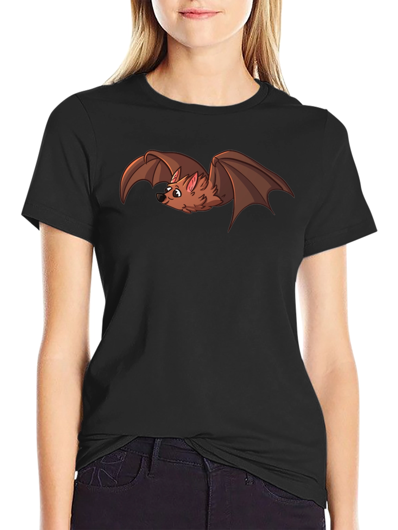 Cartoon Bat Graphic T-Shirt - Soft Cotton Blend Tee