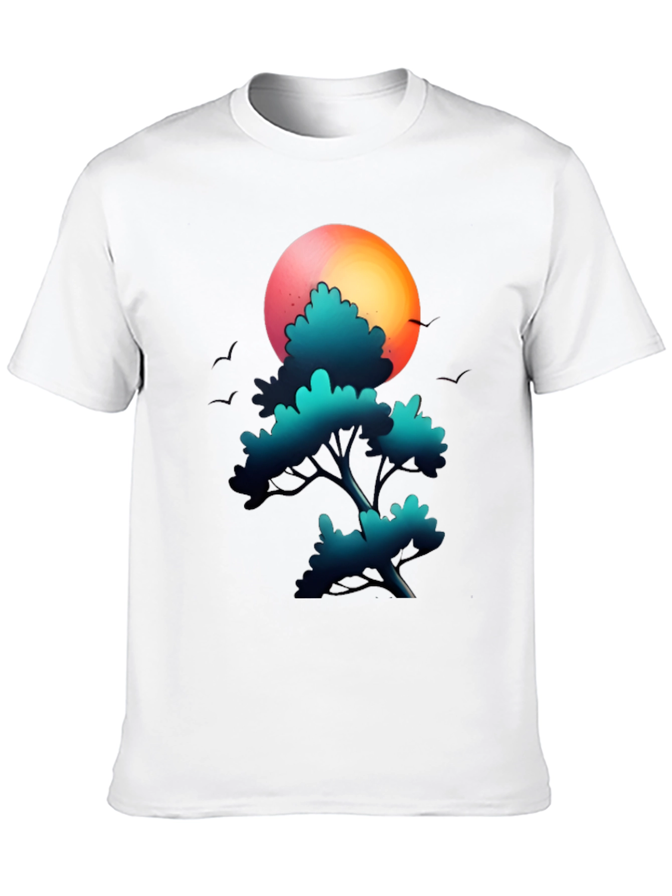 Sunset Tree Graphic Tee - Soft Cotton Blend