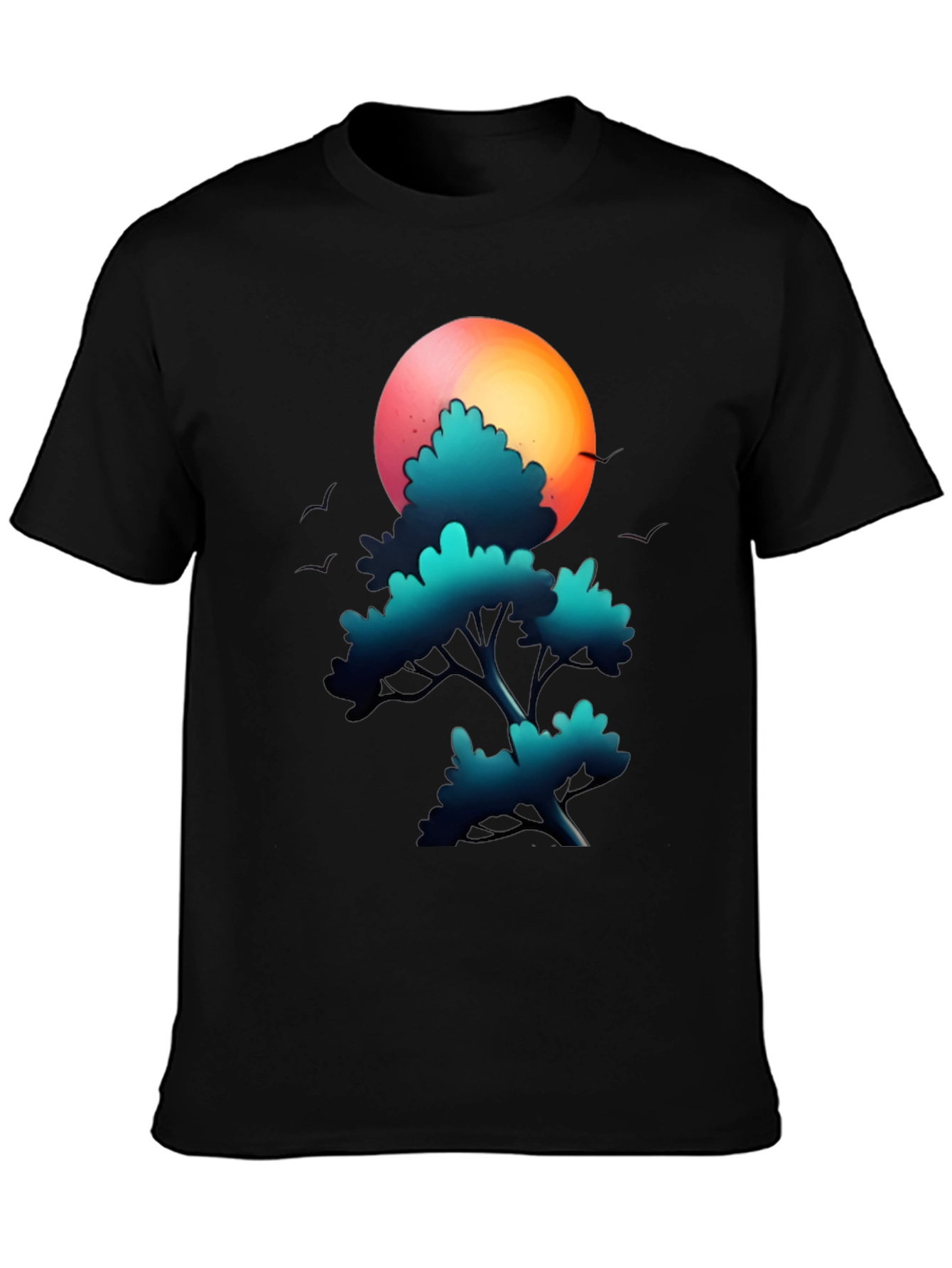 Sunset Tree Graphic Tee - Soft Cotton Blend