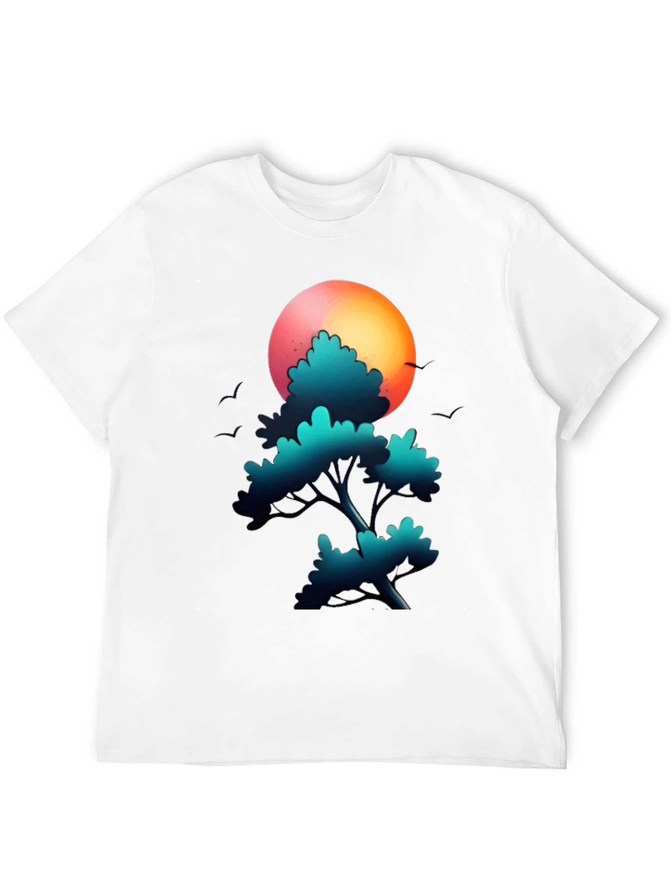 Sunset Tree Graphic Tee - Soft Cotton Blend