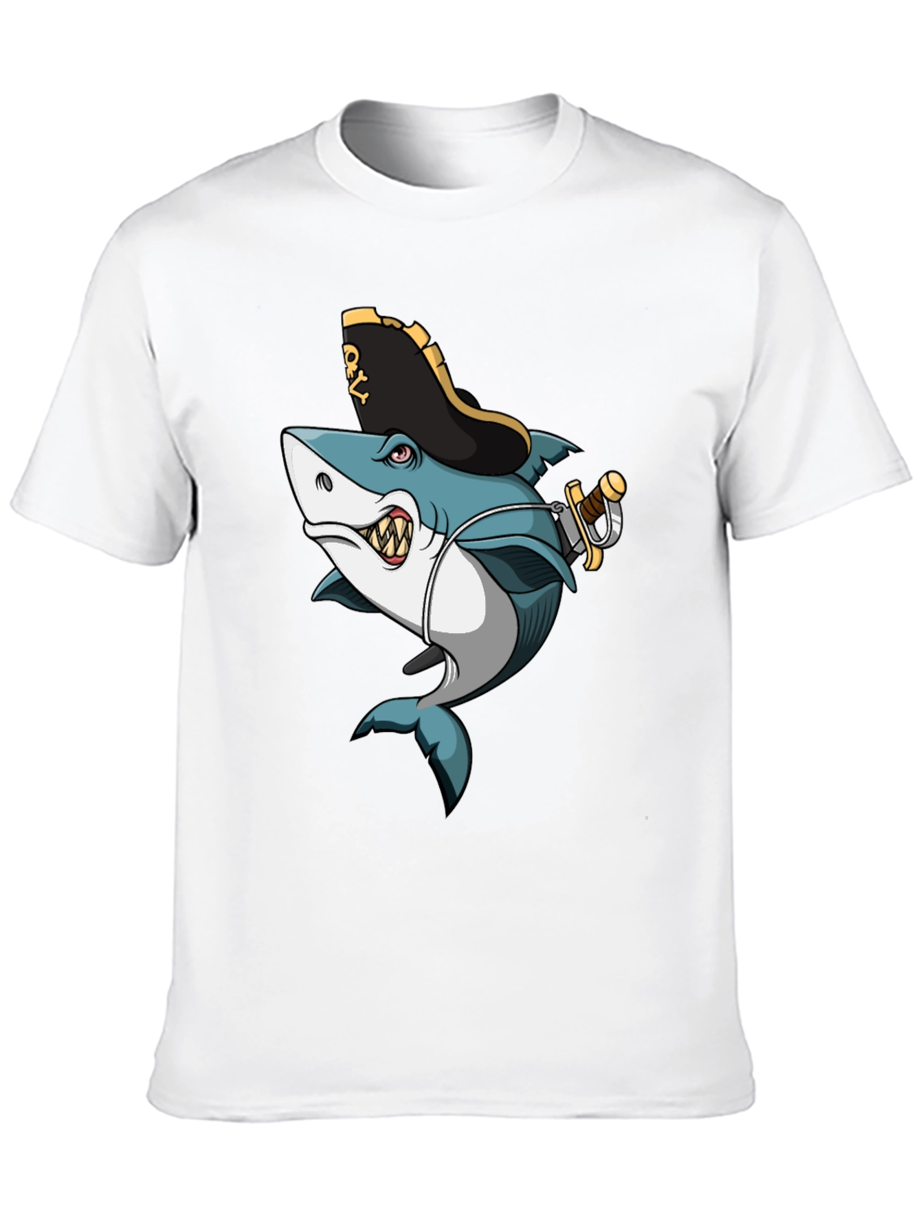 Pirate Shark Graphic Tee - Mens Black T-Shirt