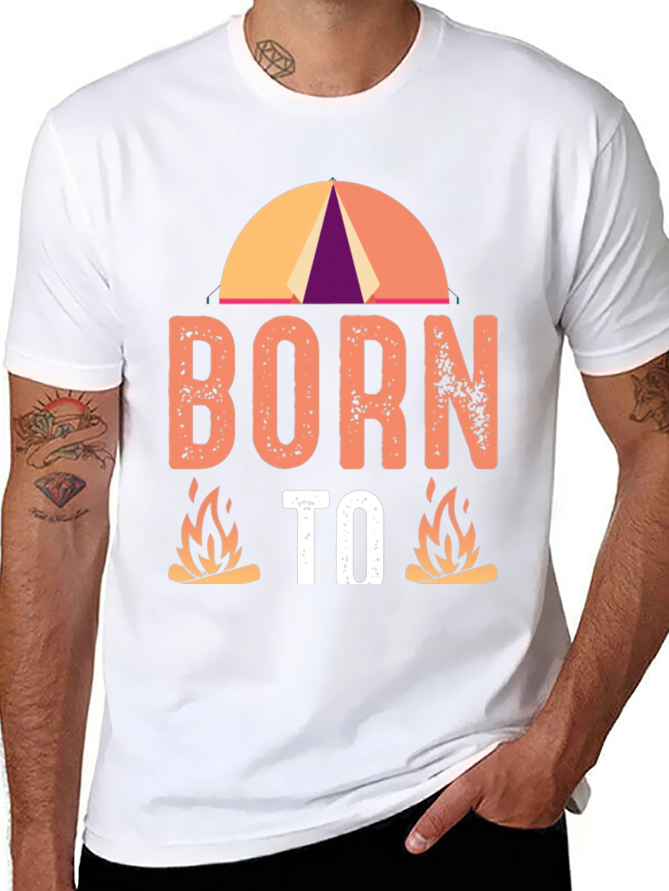 Born to Camp Black Graphic Tee