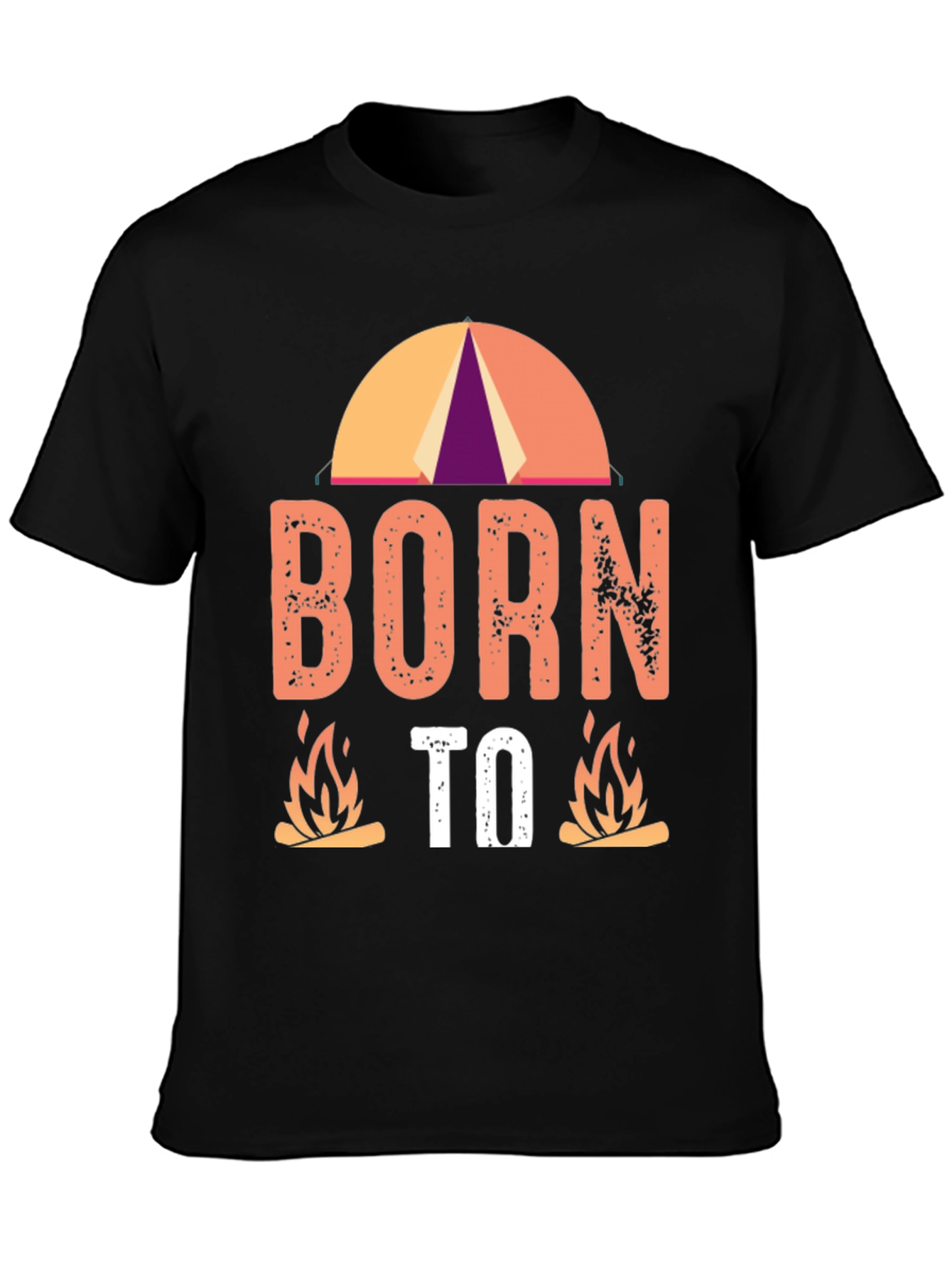 Born to Camp Black Graphic Tee