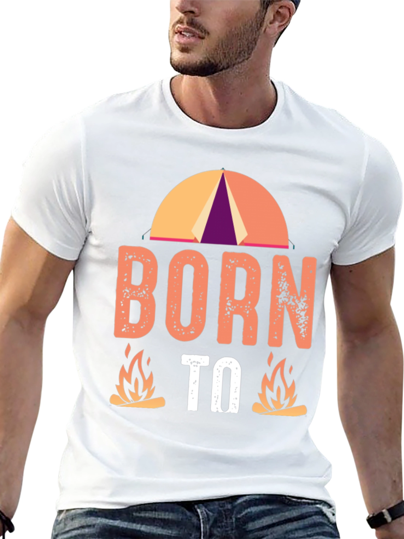 Born to Camp Black Graphic Tee